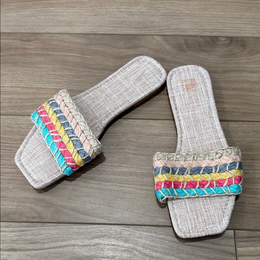 Colorful Woven Slide Sandals